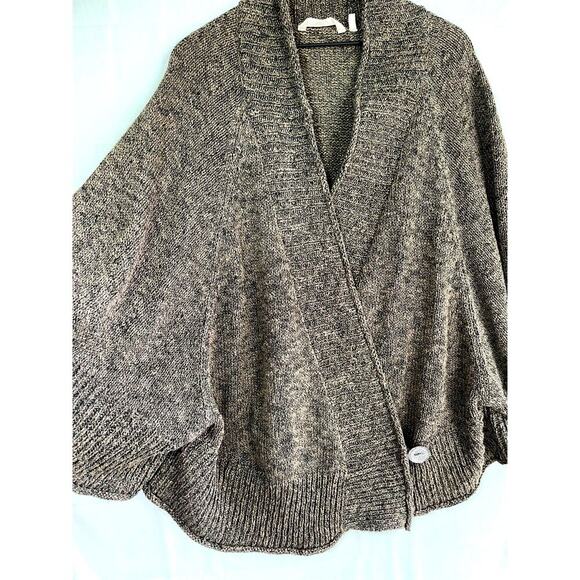 SOFT SURROUNDINGS Knit Poncho Cape Size L/XL Wrap Marled Cozy Lagenlook Hygge - Picture 2 of 12